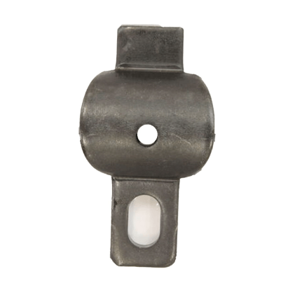 Wspornik wykaszarki Husqvarna 322R/325RX w kolorze czarnym, metalowy, wyprofilowany, o prostym kształcie. Ujęcie frontalne, z widocznymi otworami montażowymi. Produkt leżący na jednolitym tle, bez dodatkowych akcesoriów.