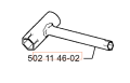 Klucz nasadowy do wykaszarek Husqvarna, metalowy, sześciokątny, oznaczony jako 502 11 46-02, ukazany z boku, do precyzyjnego mocowania.