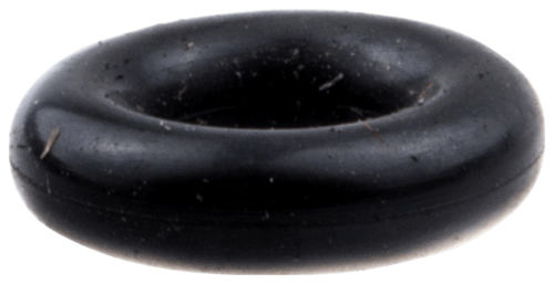 Uszczelka o-ring do wykaszarki 323RII Husqvarna, czarna, gumowa, o okrągłym kształcie. Ujęcie z góry, produkt leży na płaskiej powierzchni. Widoczna gładka faktura oraz pierścień zamknięty, bez dodatkowych napisów czy logo.