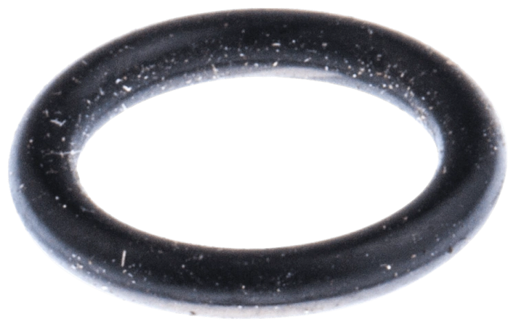 Uszczelka o-ring w kolorze czarnym, z gładką fakturą, okrągły kształt. Produkt leżący na jednolitym tle, widoczny z boku. Idealny do wykaszarek Husqvarna 223L/323RII, niezbędny do poprawnego uszczelnienia urządzenia.
