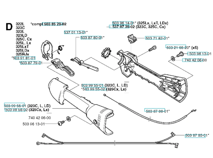 Uszczelka o-ring do wykaszarki 223L/323RII Husqvarna w kolorze czarnym, gumowa, okrągła, z widocznym numerem katalogowym na powierzchni. Produkt leży na białym tle, w ujęciu frontalnym, ukazuje szczegóły materiału i kształtu.