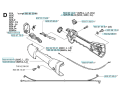 Amortyzator wykaszarki Husqvarna 326RJX/232RJ, metalowy element w kolorze szarym. Przedstawiony w ujęciu frontalnym, leżący na białym tle. Widoczny dokładny detal mocowania oraz oznaczenia numeryczne części. Produkt nowy, gotowy do montażu.