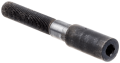 Wał ostrza wykaszarki Husqvarna 323RJ, wykonany z metalu, o cylindrycznym kształcie. Widoczna część o gładkiej, srebrnej powierzchni przechodzi w czarną, teksturowaną końcówkę z sześciokątnym otworem. Produkt leży poziomo na ciemnym tle.