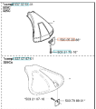 Nóż osłony colibri Husqvarna 323RJ, lekki element w kolorze ciemnoszarym, z ergonomiczną, zaokrągloną krawędzią. Widoczny z boku, prezentujący detale mocowania. Idealny do zastosowań w ogrodnictwie, na białym tle.