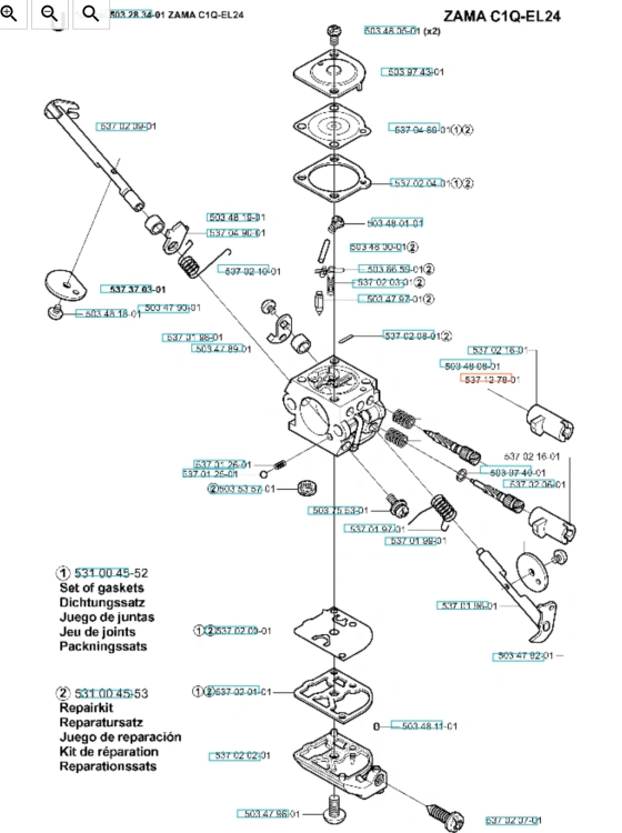 Śruba IDLE MIXTURE do wykaszarki Husqvarna 324RX, metalowa, srebrna z gwintem i sześciokątnym łbem, widoczna z boku na jednolitym tle, służy do regulacji mieszanki paliwowej.