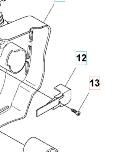 Metalowa srebrna śruba do wykaszarki Husqvarna 545F z rowkami do wkręcania, ujęcie boczne na białym tle, skupiona na długości i mocowaniu.