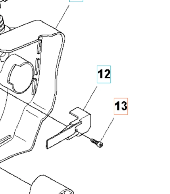 Metalowa srebrna śruba do wykaszarki Husqvarna 545F z rowkami do wkręcania, ujęcie boczne na białym tle, skupiona na długości i mocowaniu.
