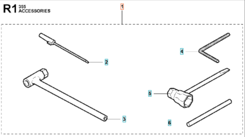 Czarna torba Husqvarna na akcesoria do wykaszarek, wykonana z trwałego materiału, z dużą komorą, zewnętrznymi kieszeniami, zamkiem i uchwytami. Na jasnym tle widoczne logo i detale.