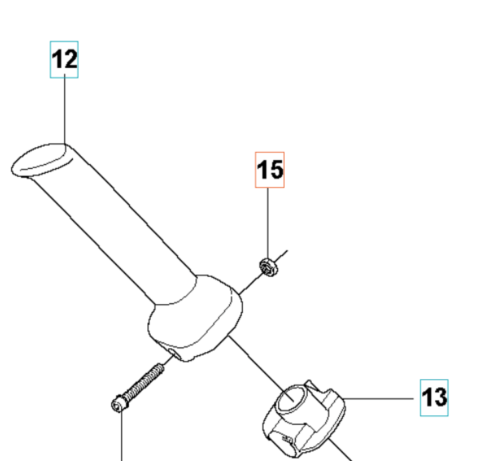 Nakrętka wykaszarki 355RX Husqvarna, metalowa, w kolorze czarnym, posiada gwint M5. Elementy montażowe widoczne z boku, z lekkim zbliżeniem na detail. Wysoka jakość wykonania, przeznaczona do użycia w urządzeniach ogrodniczych.