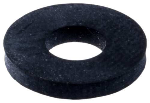 Podkładka wykaszarki Husqvarna 355RX w kolorze czarnym, o okrągłym kształcie. Z widocznym centralnym otworem. Produkt leży na ciemnym tle, ukazując gładką powierzchnię i równą grubość. Idealna do zastosowań w sprzęcie ogrodowym.