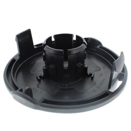 Pokrywa górna głowicy żyłkowej T45X w kolorze czarnym, wykonana z tworzywa sztucznego. Produkt widoczny z góry, z centralnym otworem i czterema wypustkami. Krawędzie zaokrąglone, gładka powierzchnia, brak widocznych napisów lub logo.