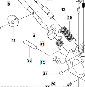 Sprężyna gaźnika wykaszarki 555FRM Husqvarna