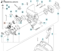 Nakrętka do wykaszarki 355RX Husqvarna M5, metalowa, o gwieździstym kształcie, w kolorze srebrnym. Zbliżenie na mocowanie z wyraźnie widocznymi gwintami. Produkt leży na białym tle, bez dodatkowych elementów.