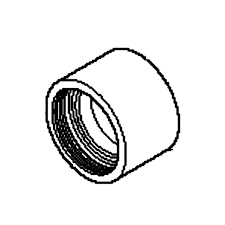 Łącznik - rura wykaszarki 555FX Husqvarna; biały, cylindryczny element z gwintem wewnętrznym, przeznaczony do łączenia części wykaszarki. Widok frontalny, produkt leżący na białym tle, bez dodatkowych elementów.