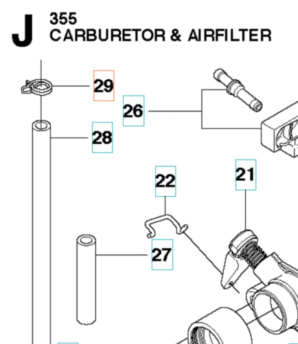 Opaska zaciskowa do wykaszarki Husqvarna 355RX, w kolorze czarnym, wykonana z trwałego materiału. Zbliżenie na kształt opaski z widocznymi otworami na mocowanie. Produkt leży na jednolitym tle, co podkreśla jego szczegóły konstrukcyjne.