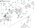 Opaska zaciskowa do wykaszarki Husqvarna 355RX, trudna do rozpoznania jako metalowy element w kolorze srebrnym. Widok z boku, w położeniu leżącym, ukazujący szczegóły mocowania oraz wyraźne napisy. Tło białe, co podkreśla formę produktu.