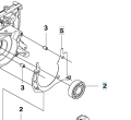 Uszczelka do wykaszarki Husqvarna 555FRM, czarna, elastyczna, okrągła. Na schemacie montażowym ułożona poziomo z oznaczeniami elementów. Służy do uszczelniania mechanizmów urządzenia.