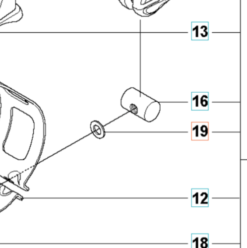 Podkładka wykaszarki 345FR Husqvarna, metalowa, cylindryczna, umieszczona na białym tle. Widok frontalny, z wyróżnionymi detalami mocowania i otworami. Kluczowa część do montażu urządzenia, widoczna w zbliżeniu z czytelnymi oznaczeniami.