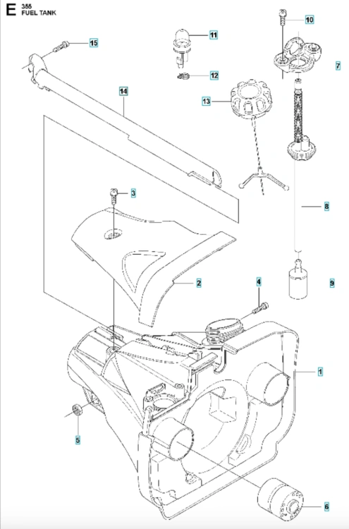 Szara osłona instalacji elektrycznej wykaszarek Husqvarna z plastiku, z otworem na przewody i uszczelką, widoczna z boku na jednolitym tle, z mocowaniami i wykończonymi krawędziami.