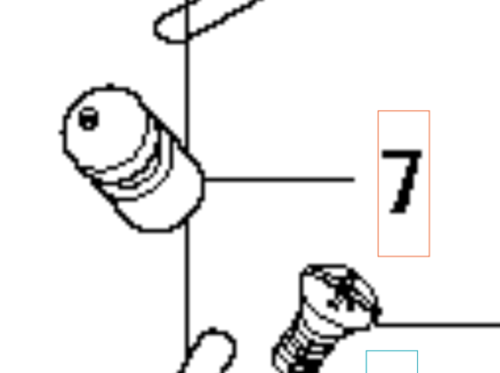 Zespół dyszy wykaszarki 345Fxt Husqvarna w układzie z lewej strony; widoczna metalowa konstrukcja, cylindryczny kształt oraz gwintowane mocowanie. Na zdjęciu znajduje się również śruba; tło jednolite, białe, co zwiększa kontrast produktu.
