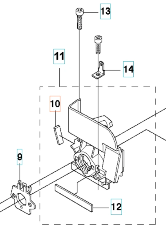 Uszczelka do wykaszarki Husqvarna 345Fxt/343F, biała, prostokątna, z otworami montażowymi. Widok z przodu na jednolitym tle, pokazująca detale konstrukcji uszczelniającej.