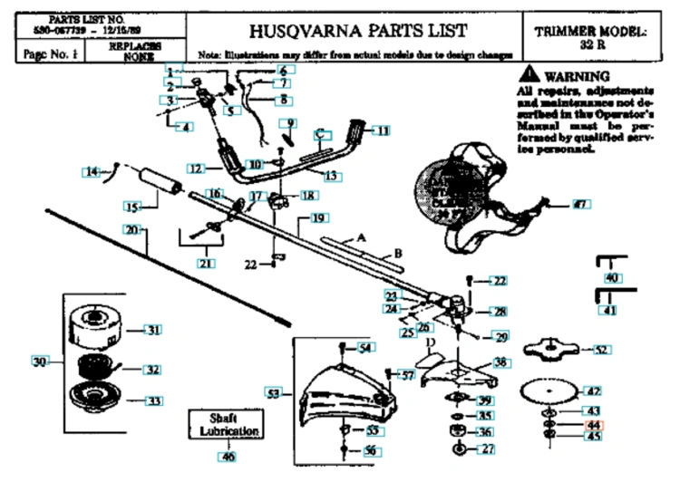 Czarna podkładka wykaszarki Husqvarna 32R/GT26D z tworzywa, prostokątna, z otworami montażowymi, widoczna z góry na białym tle.