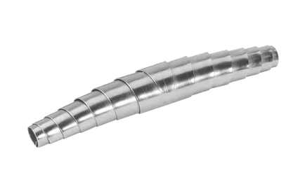 Sprężyna do sekatorów w metalicznym kolorze, o cylindrycznym kształcie z widocznie odróżniającymi się segmentami. Ułożona poziomo, pokazuje detale konstrukcji, idealna do wymiany w narzędziach ogrodniczych.