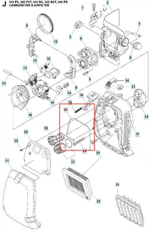 Uszczelka o-ring do wykaszarki 345 FR Husqvarna, okrągła, średnica około 20 mm, czarna, wykonana z gumy, elastyczna. Zbliżenie na detal, na białym tle, widoczny kształt, bez napisów, przewidziana do montażu w sprzęcie.