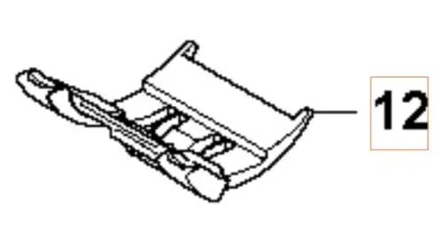 Szyna do wykaszarki Husqvarna 345 FR, w kolorze czarnym, wykonana z wytrzymałego materiału. Produkt leży w pozycji poziomej, z wyraźnym widokiem na uchwyty montażowe i detale konstrukcyjne. W tle prosty, jednolity kolor.