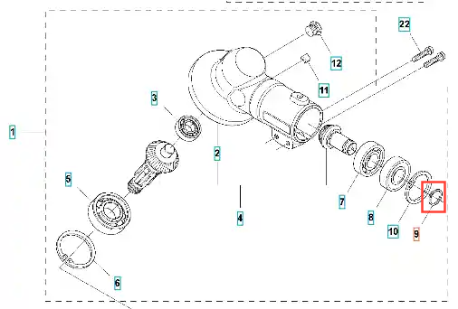 Pierścień sprężynujący do wykaszarki Husqvarna 336RK. Widok ogólny z boku, na białym tle. Metalowy, o okrągłym kształcie, z centralnym otworem. Niewielkie detale konstrukcyjne, niezawodne mocowanie w systemie.