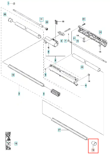 Metalowy, srebrny element odległościowy wału wykaszarki 336RK Husqvarna, okrągły, z widocznymi mocowaniami i delikatnym wzorem. Widok frontalny, leżący, przeznaczony do wykaszarek Husqvarna.