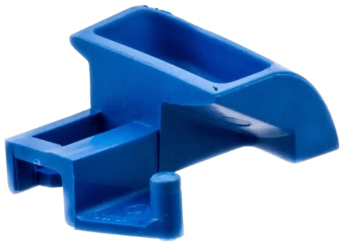 Niebieska dźwignia ssania wykaszarki Husqvarna 335 RX z tworzywa, widok z boku. Produkt ze zaokrąglonymi krawędziami i wycięciami, na prostym tle, bez oznaczeń i logotypów.