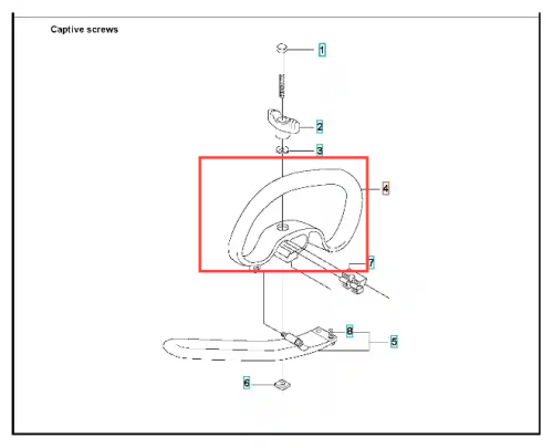 Uchwyt pętlowy do wykaszarki 335 RX Husqvarna, w kolorze czarnym, z ergonomicznym, zaokrąglonym kształtem. Widoczny z przodu, zamontowany na ramie wykaszarki. Wbudowane mocowania do łatwego montażu, detale wykończenia są gładkie.