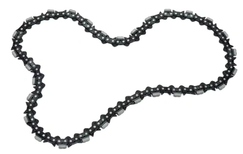 Łańcuch VARI-CHAIN 45 do przecinarki Husqvarna, czarny, na białym tle. Widoczne metalowe ogniwa, ostrza i mocowania. Idealny do ogrodnictwa i cięcia drewna.