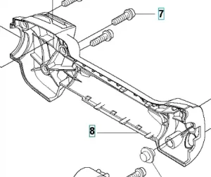 Połowa uchwytu (prawa) wykaszarki 333 RJ Husqvarna