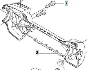 Połowa uchwytu (prawa) wykaszarki 335 LX Husqvarna