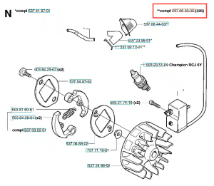 Osłona układu zapłonowego wykaszarki 326 RX Husqvarna