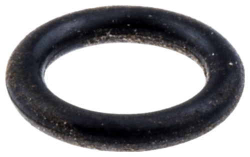 O-ring wykaszarki 120 R Husqvarna, czarny, okrągły pierścień z gładką powierzchnią, prezentowany z boku, z widocznymi drobnymi zarysowaniami. Produkt do zastosowań w ogrodnictwie, bez dodatkowych elementów.