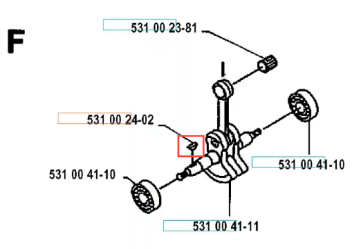 Klin do wykaszarki Husqvarna 120 R w kolorze stalowym, o prostokątnym kształcie, widoczny w zbliżeniu na schemacie. Produkt zamontowany w centralnej części, z wyraźnymi oznaczeniami części. Tekstura metalowa, gładka.