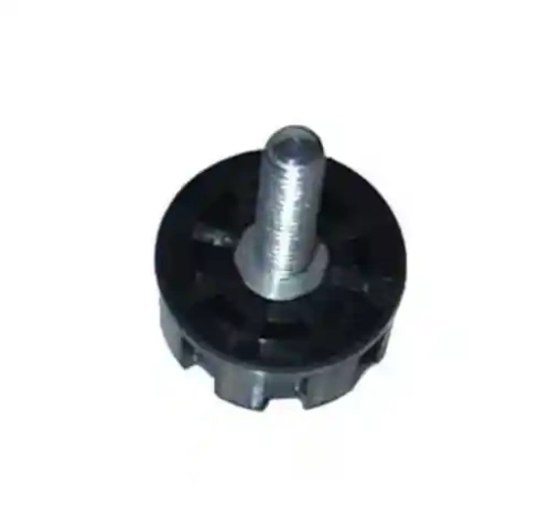 Śruba wykaszarki 142 R Husqvarna, z okrągłą czarną podstawą i metalowym gwintem, w zbliżeniu. Wysoka na około 3 cm, szeroka na 5 cm. To element mocujący, idealny do użytku w narzędziach ogrodniczych.