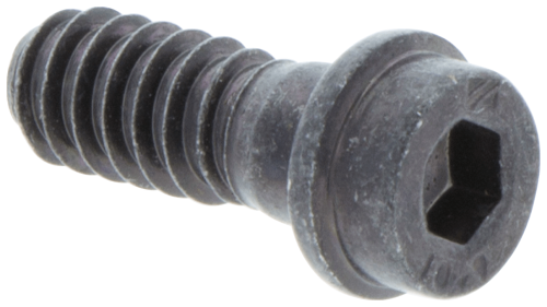 Śruba uchwytu pilarki 365 X-Torq Husqvarna w ciemnoszarym kolorze, wykonana z metalu. Ujęcie z boku, ukazujące gwint oraz sześciokątny otwór na górze. Brak widocznych napisów oraz zdobień. Produkt leżący na jasnym tle.