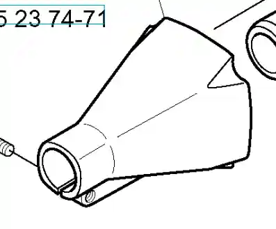 Osłona sprzęgła wykaszarki 142 R Husqvarna w kolorze szarym. Zobrazowana z boku, z widocznymi tępo zakończonymi krawędziami. Produkt w nowym stanie, z otworem do mocowania. Idealna do ochrony mechanizmu sprzęgła.