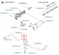 Metalowa śruba wykaszarki Husqvarna 132 R o cylindrycznym kształcie, widoczna z bliska gwint i główka, na tle z białym konturem, solidna i trwała do mocowania w urządzeniach ogrodowych.