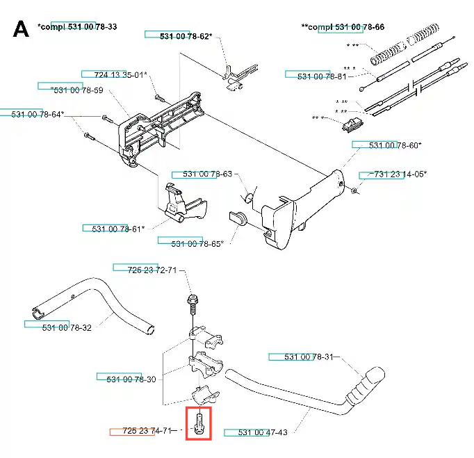 Śruba wykaszarki 132 R Husqvarna, metalowa, o cylindrycznym kształcie. Widoczna w bliskim ujęciu, z wyraźnym napisem na łbie. Produkt leży na prostym tle. Długość śruby to około 5 cm, z gwintem oraz płaską główką.