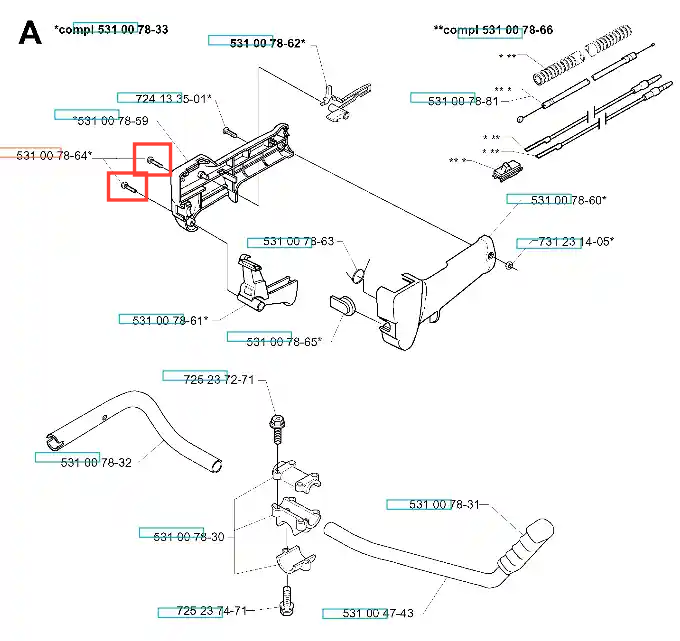 Śruba wykaszarki 132 R Husqvarna, stalowa, srebrna, z gwintem. Ujęcie frontalne, leżąca na białym tle. Brak dodatkowych detali, jedynie podstawowy kształt i wymiary; widoczne oznaczenia i numer katalogowy.