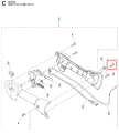 Śruba itxsc 122 LD wykaszarki Husqvarna, metalowa, w kształcie cylindrycznym, z gwintem na całej długości. Produkt przedstawiony w zbliżeniu, na jednolitym tle. Widoczne oznaczenia oraz numer katalogowy na końcu śruby.