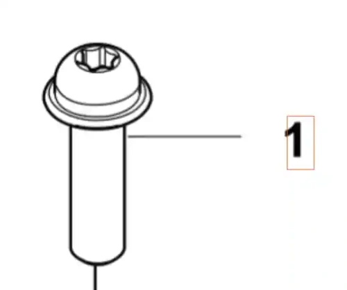 Śruba wykaszarki Husqvarna 122 R, metaliczna, z sześciokątnym gniazdem i gładką cylindryczną główką, widok z boku. Idealna do montażu w urządzeniach ogrodowych.