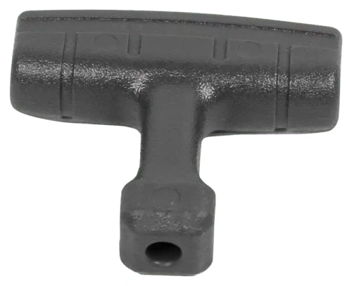 Dźwignia rozrusznika wykaszarki 122 R Husqvarna w kolorze czarnym, o prostokątnym kształcie i gładkiej fakturze. Widoczna jest główna część dźwigni z wypustkami do mocowania. Produkt leży płasko na jednolitym tle.