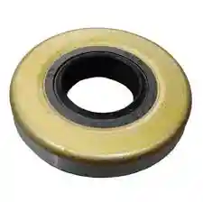 Uszczelka radialna do wykaszarki 122 R Husqvarna, okrągła z czarnym wnętrzem i żółtą obudową. Widok frontalny, produkt leży płasko na jednolitym tle. Wymiary dostosowane do standardowego użytku, brak dodatkowych oznaczeń.