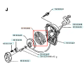 Metalowa sprężyna rozrusznika do wykaszarki Husqvarna 125RB/125R, okrągła, widoczna z góry z detalami mocowania i końcówki, na białym tle podkreślającym konstrukcję.